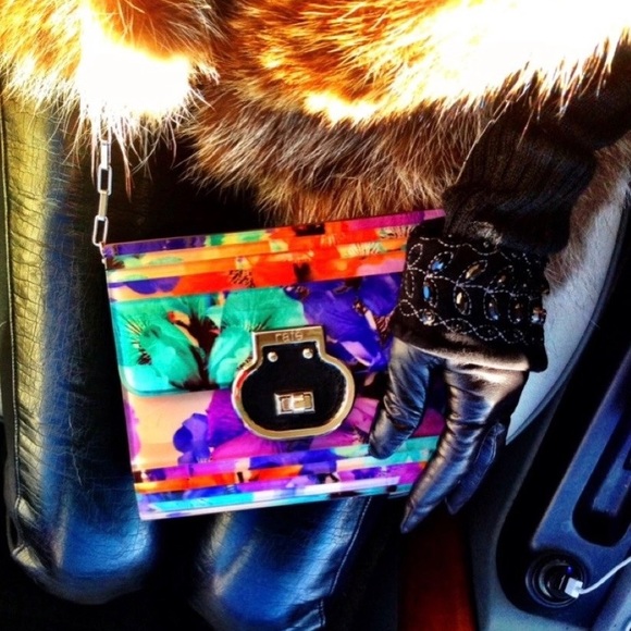 RAFE New York Crossbody Melissa Clutch/Crossbody Multi Color Acrylic Clutch - Picture 14 of 14